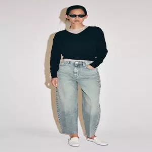 ZARA ZW 컬렉션 하이웨이스트 테이퍼드 청바지 - 라이트 블루 6840/240/441