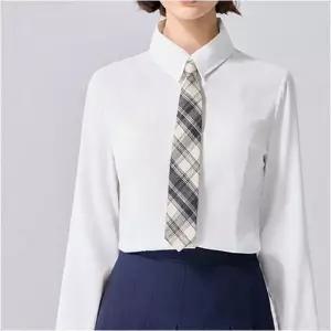 사선 체크 숏 교복 넥타이