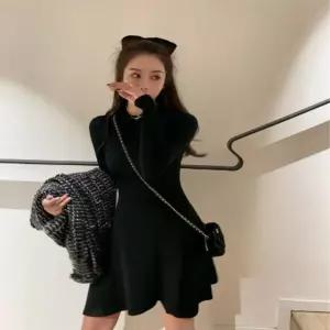 여성 4컬러 슬림핏 A라인 플레어핏 골지 니트원피스