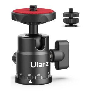미니 볼 헤드 ULANZI H28 파노라마 삼각대 헤드 + 듀얼 핫슈 마운트 DSLR 카메라 어댑터 액션 카메라용 사진 어댑터 액세서리 스마트폰 조명 마이크 5.5파운드 무게