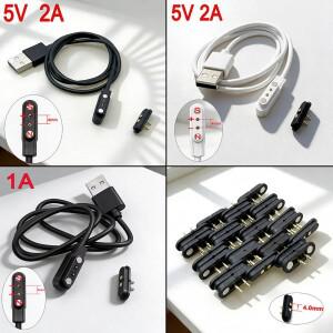 스마트 워치 마그네틱 USB 충전 케이블  남성 여성 포고 핀 커넥터  전원 솔루션  2 접촉 패드  PCB 솔더