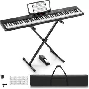 Donner 88 키보드 피아노 초보자용 반무게 전기 디지털 500톤 28음 폴리포니 USB MIDI 스피커 휴대용 가방