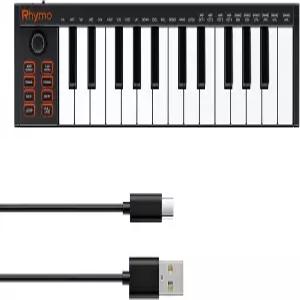 25키 MIDI 키보드 컨트롤러 아르페지에이터와 벨로시티 감응 탑재된 휴대용 USB 초보자를 위한 비트 메이커