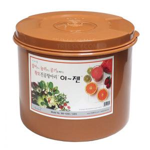 이젠 황토진공 항아리 김치통 밀폐용기-1개/원형-3.0L (NW-1030)