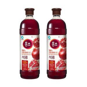 청정원 홍초 석류 1.5L x 2병 식초 음료 과일 과채 과즙 숙성 발효초 과일식초 건강음