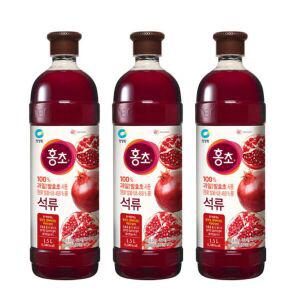 청정원 홍초 석류 1.5L x 3병 식초 음료 숙성 발효초 과일식초 건강음료 과일숙성