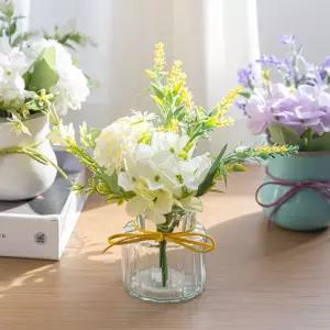라벤더 수국 조화 화병 선반 set 23cm (DIY) 3컬러 인테리어 꽃 테이블 장식 소품 꾸미기
