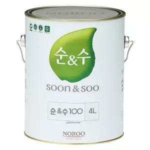 순앤수100 벽면용 수성페인트 4L 무광