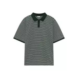 [노티그]면혼방 스트라이프 반팔 카라티 그린_OMS2T1TS102E1