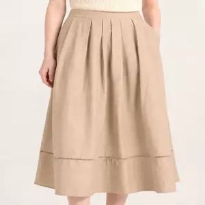 [레코브][레코브] 밑단 포인트 주름 롱 스커트(LC61D5SK518X)