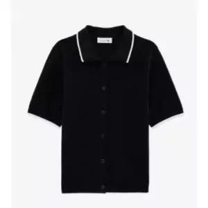 라코스테 여성 폴로 티핑 반팔 가디건AF270E56GO 541386