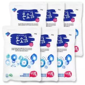 한주 본소금 1kg x 6개 정제소금, 정제염 식용, 식기세척기용