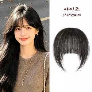지비킹 수제 100% 인모가발 앞머리 가발 부분가발
