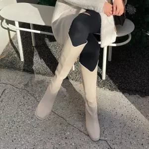 [바인미쇼룸]V브이컷 뒷지퍼 데일리 롱부츠힐 7cm 2colors