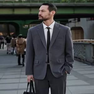 STCO 남성 클래식핏 그레이 봄가을 자켓 데일리KJ