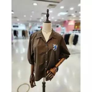 멜로디가든 여성 여름 브라운 셔츠 남방 M26M6B130