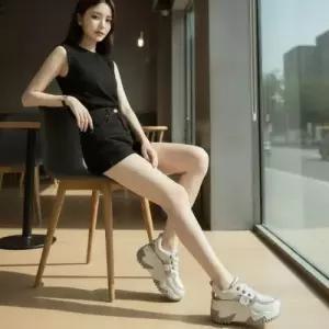 [텐바이텐][홍은]루나 글리터 청키 컷아웃 통굽 샌들 운동화