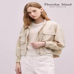 써스데이아일랜드Thursday Island 아웃포켓 크롭 집업 점퍼T244MJP234W2657619