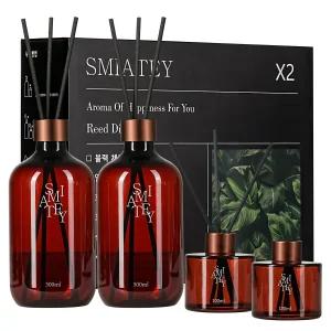 SMIATEY 스미어티 디퓨저 대용량 실내 방향제 리필액 선물 세트 플라워샵, 500ml, 2개