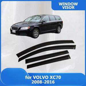 볼보 XC70 2008 2011-2016 사이드 윈도우 바이저 레인 가드 벤트 디플렉터 웨더쉴드 외부 장착 테이프 부착