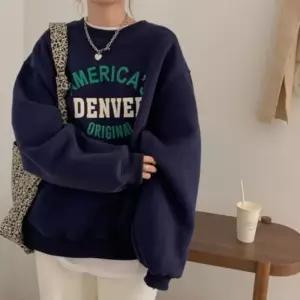 스터닝팩토리 여성 간절기 루즈핏 오버핏 아메리카 프린팅 맨투맨 도톰맨투맨 루즈핏맨투맨 1427231
