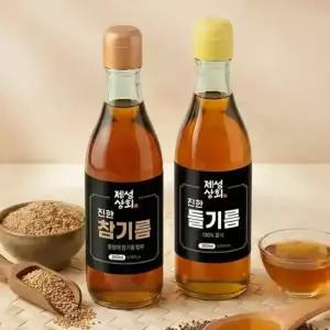 제성상회 진한 들기름 350ml +참기름 350ml