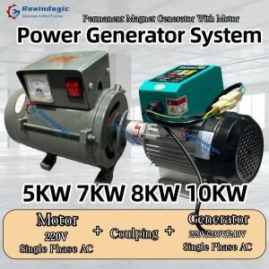 CE 고출력 5KW 220V 단상 교류 발전기 영구 자석 VFD 모터 포함 가정용 조명용 완전 세트