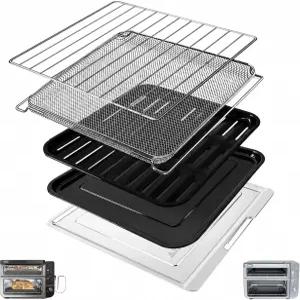 닌자용 GCQ 5 IN 1 스마트 더블 오븐 트레이 바스켓 랙 키트 DCT601 13 ×12.6인치 스틸 토스터 교체 부품