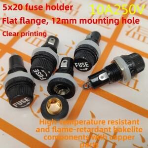 12/4Pcs 퓨즈 홀더 검정색 보험 튜브 소켓 10A 250V AC 패널용