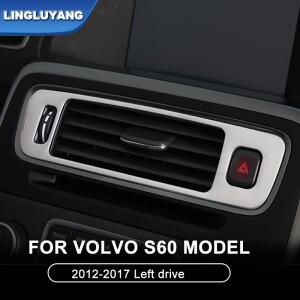볼보 S60 2012-2017 용 자동차 스타일링 왼쪽 드라이브 중앙 제어 공기 배출구 장식 스티커 부품 액세서리