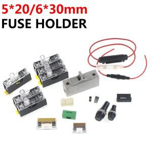 50/20/10/5pcs 5x20mm 6x30 10x38 유리 퓨즈 홀더 패널 마운트용 검정색 보험 튜브 소켓