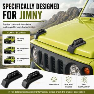 Jimny JB64 2018-2024 자동차 엔진 후드 도어 힌지 장식 커버 스티커 스타일링 외부 액세서리