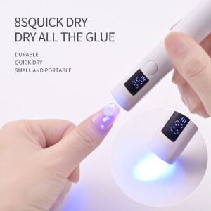 핀큐어램프 휴대용 네일 램프 충전식 미니 드라이어 LED UV 손전등 USB 3W 기계 스크린