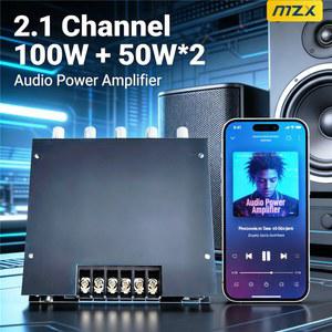 2.1 채널 오디오 전력 증폭기 100W 50Wx2 디지털 모듈 서브우퍼 AUX 무선 블루투스 12/24V 스테레오 앰프 H F 스피커용