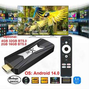 X96S 4K TV 동글 안드로이드 14.0 TV 스틱 Amlog c S905X5M 쿼드 코어 LPDDR4 4G 3G 미니 PC 2.4G 5G 와이파이 BT5.0 1080P HD 미라캐스트 미디어