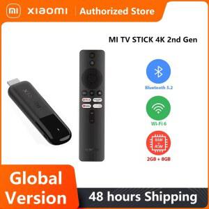 글로벌 버전 샤오미 미 TV 스틱 4K 2세대 DTS HD 비디오 8GB ROM 휴대용 스트리밍 미디어 쿼드 코어 블루투스 5.2 돌비 비전