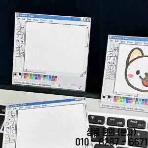 50페이지 레트로 컴퓨터 드로잉 도구 패턴 노트패드 클래식 디자인 미니멀리스트 색상 백투스쿨 시즌