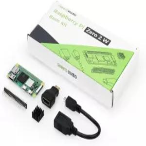 라즈베리 파이 제로 2W 기본 키트 헤더 방열판 USB 케이블 HDMI 어댑터(쿼드 코어 CPU 블루투스 4.2 BLE