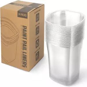 HIUMTE 24개입 페인트 통 라이너 2500CT 스타일 핸드 호환 컵용 버킷 단독 또는 함께 사용 가능 1쿼트 용량