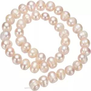 uxcell 담수 진주 구슬 6-7mm 감자 모양 보석 구멍 끈 DIY 목걸이 팔찌 체인 귀걸이 장신구 제작 보라색