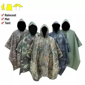 위장 레인코트 휴대용 접이식 성인 오토바이 3 in 1 사냥용 길리슈트 여행용 레어