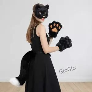 플러시 할로윈 프레 액세서리 마스크 동물 소품 버클이 있는