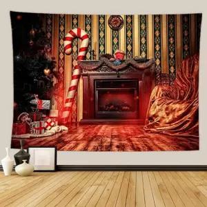 반짝이는 메리 크리스마스 태피스트리 28.7 x 37.4인치 73 95cm 장식품 벽걸이 실내 벽난로 글리터 트리