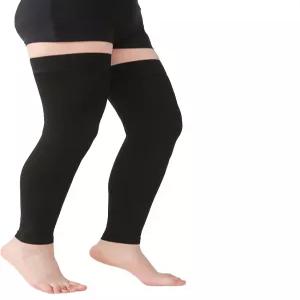 정맥류 및 부종용 15-20mmHg 허벅지 고압박 슬리브 단계적 미끄럼 방지 탑 밴드 발 없는 디자인