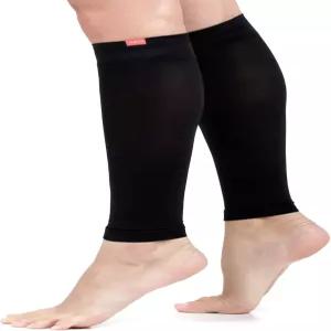 VIM VIGR 나일론 15-20 mmHg 눈금 압박 다리 슬리브 (검정 단색 남녀 공용 S/M)