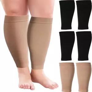 Syhood 3 폭 20인치 이상 사이즈 종아리 압박 양말 순환 긴 다리용 여성·남성용 20~30mmHg 근육 슬리브