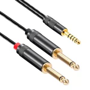 고터 4.4mm 듀얼 1/4 TS 밸런스 케이블 2극 남성-3.3피트