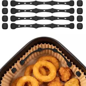 양피지용 12Pc 에어프라이어 자석 - 라이너용 실리콘 버클 일회용 잠금 장치용 액세서리 종이가 날아가지