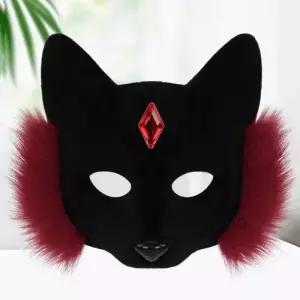 트렌디 한 동물 반 얼굴 마스크 고양이 의상 할로윈 프레 파티를위한 소품