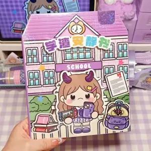 귀여운 PET 조용한 책 스티커 수제 만화 3D 스티커북 교육용 장면